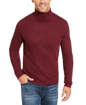 Club Room Men's Solid Turtleneck Shirt Red Plum XL