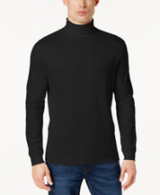 Club Room Men's Solid Turtleneck Shirt Black Size Large