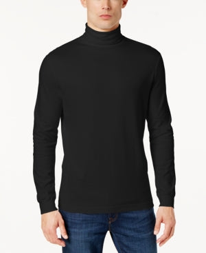 Club Room Men's Solid Turtleneck Shirt Black Size Large