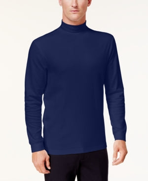 Club Room Men's Solid Navy Blue Mock Neck Shirt  Size Large