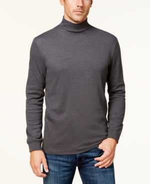 Club Room Men's Cotton Mock Neck Tshirt Dark Gray Small