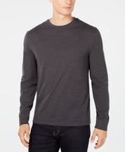 Club Room Men's Crewneck Long Sleeve T Shirt Charcoal Heather Grey Small