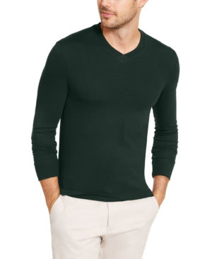 Club Room Men's V Neck Long Sleeve T Shirt Pine Grove Green XXXL