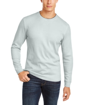 Club Room Mens Crewneck Thermal Shirt Grey Large