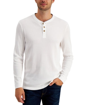 Club Room Men's Henley Shirt Pearl Medium