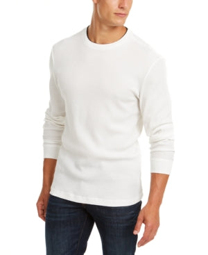 Club Room Men's Thermal Crewneck Long Sleeve Shirt White Large