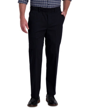 Haggar Mens Classic fit Dress Pants 36 / 30 Black Solid