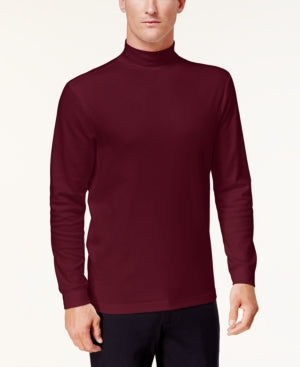 Club Room Men's Solid Mock Neck Shirt Red Plum XL