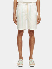 Scotch & Soda Mens Blake striped Bermuda shorts Size 38 White Multicolor Stripes