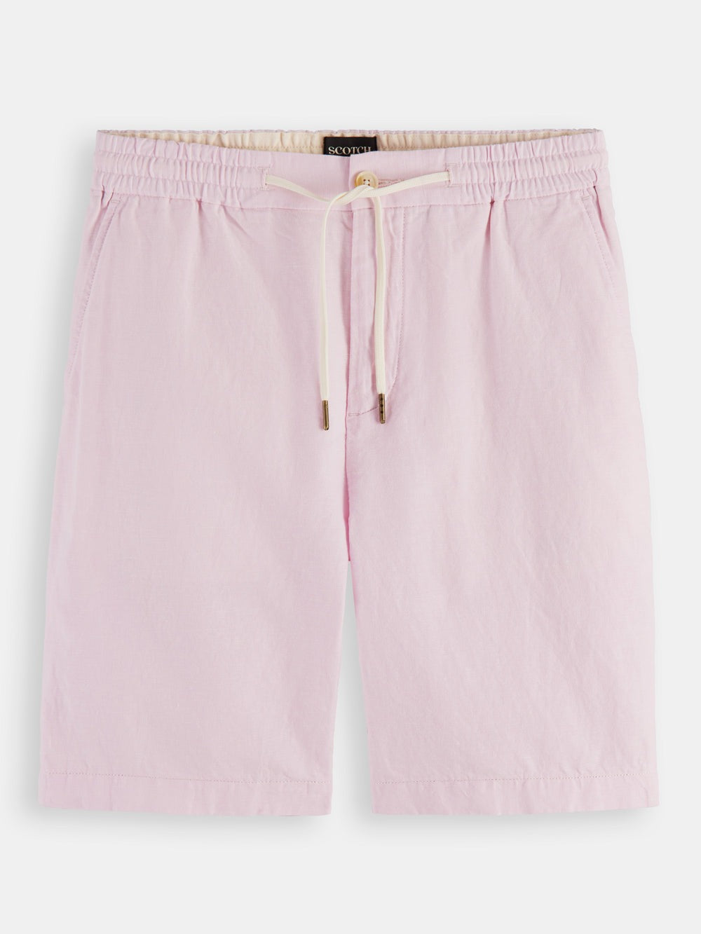 Scotch & Soda Mens Fave Organic Cotton & Linen Beach Shorts Size Large Pink
