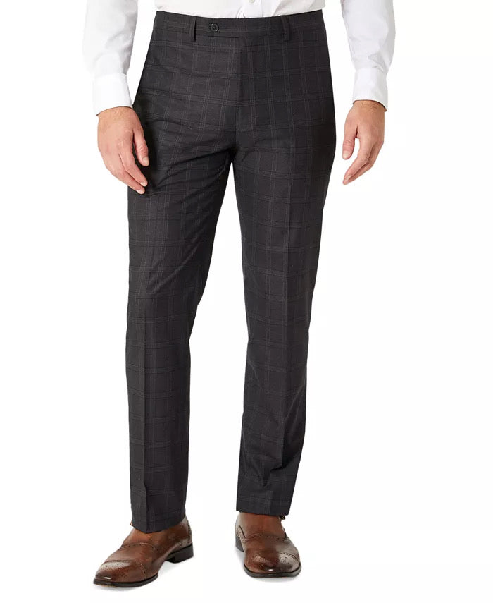 Calvin Klein Slim-Fit Men's Dress Pants Dark Gray 28 x 30