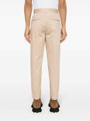 Maison Kitsuné Mens logo-embroidered cotton trousers Pants Beige 34 x 28