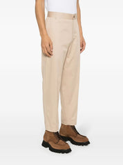 Maison Kitsuné Mens logo-embroidered cotton trousers Pants Beige 34 x 28