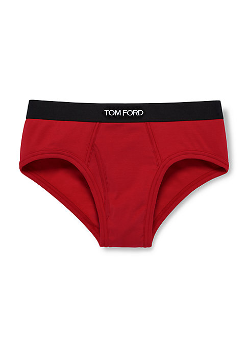 Tom Ford Mens Regular fit Briefs Underwear XL Red Solid
