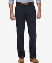 Haggar Mens Classic fit Dress Pants 38 / 30 Navy Blue Solid Stretch