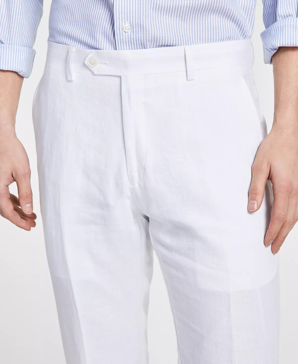 Tommy Hilfiger Men Modern fit Linen Dress Pants 33 / 32 White Solid Stretch