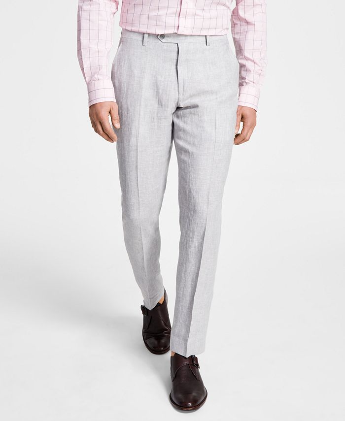 Tommy Hilfiger Mens Modern fit Dress Pants 36 / 34 Light Grey Solid Stretch