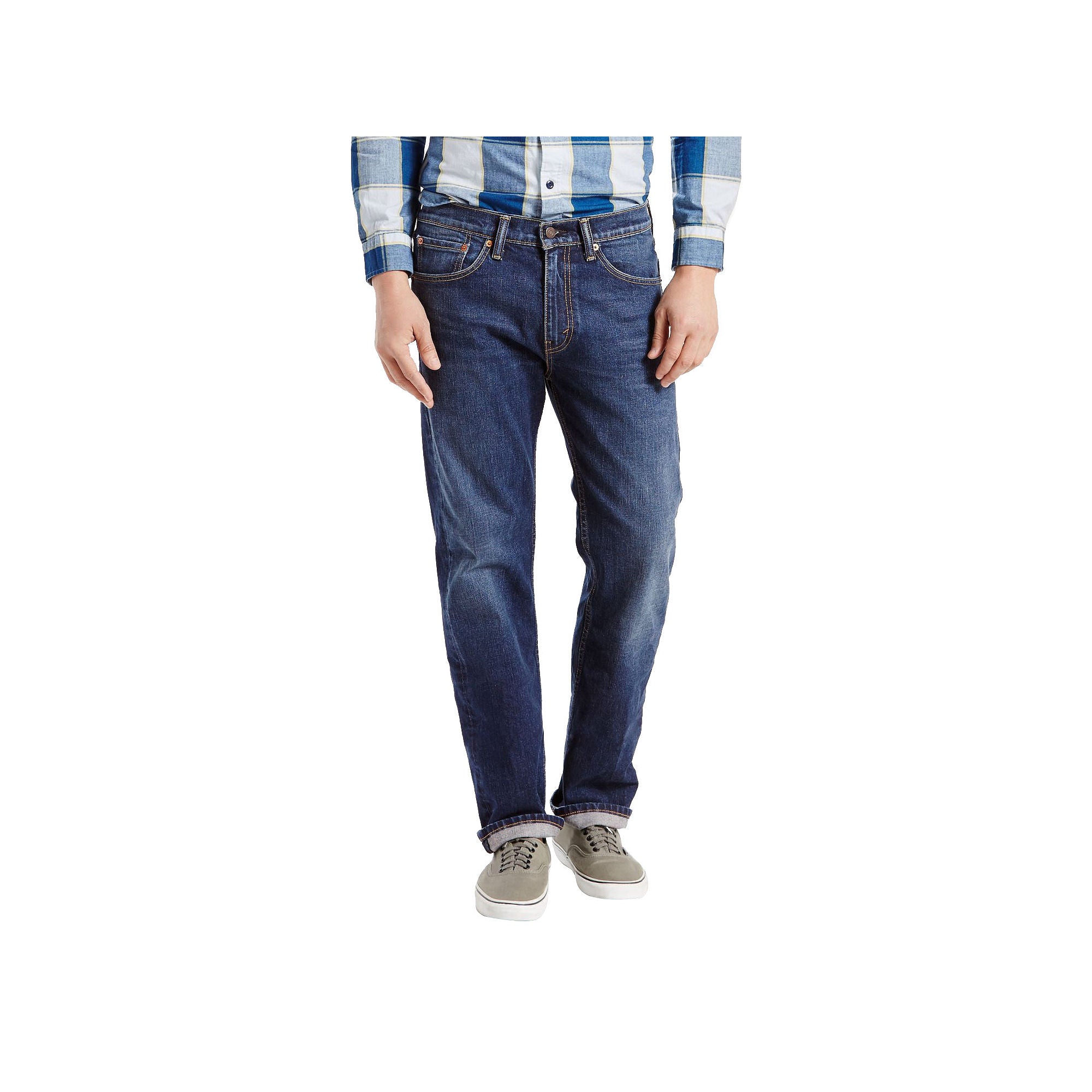 Levis 505 Mens Regular Fit Flying Bird Jeans Blue 33 x 34