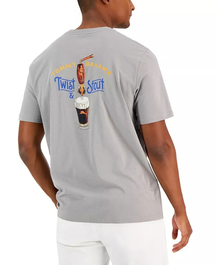 TOMMY BAHAMA Men's Twist and Stout-Graphic T Shirt XXL 2XL Grey