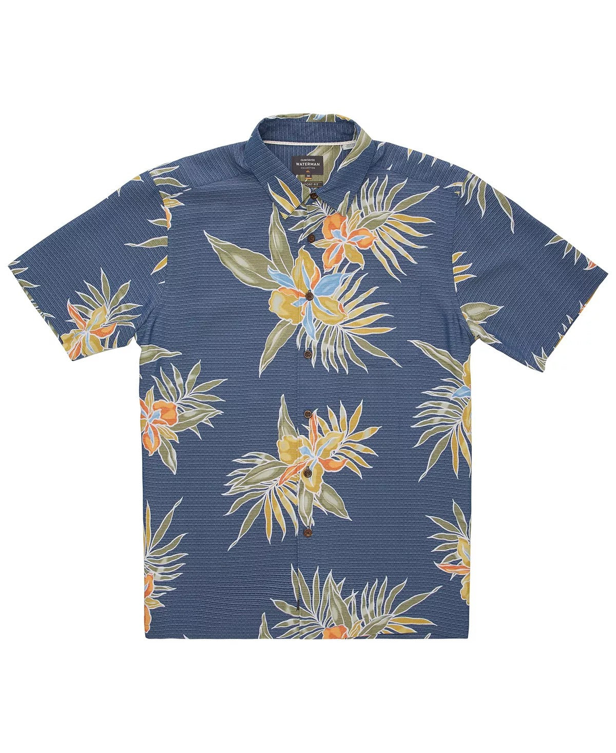 WATERMAN Quiksilver Men's Short Sleeve Weekender Vibes Shirt Large Blue