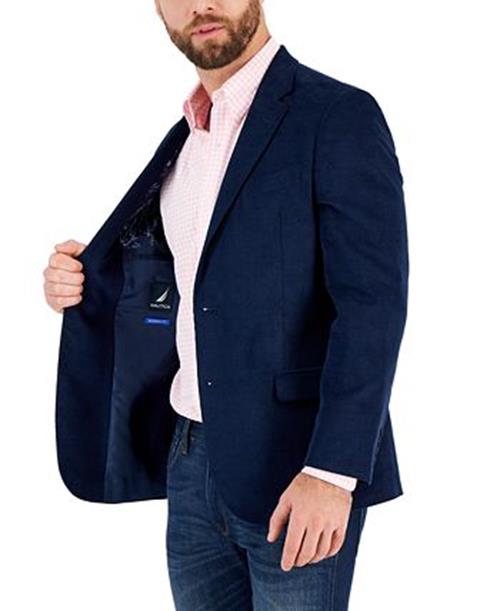 Nautica Mens Modern fit Sport Coat Blazer 42 L Blue Solid