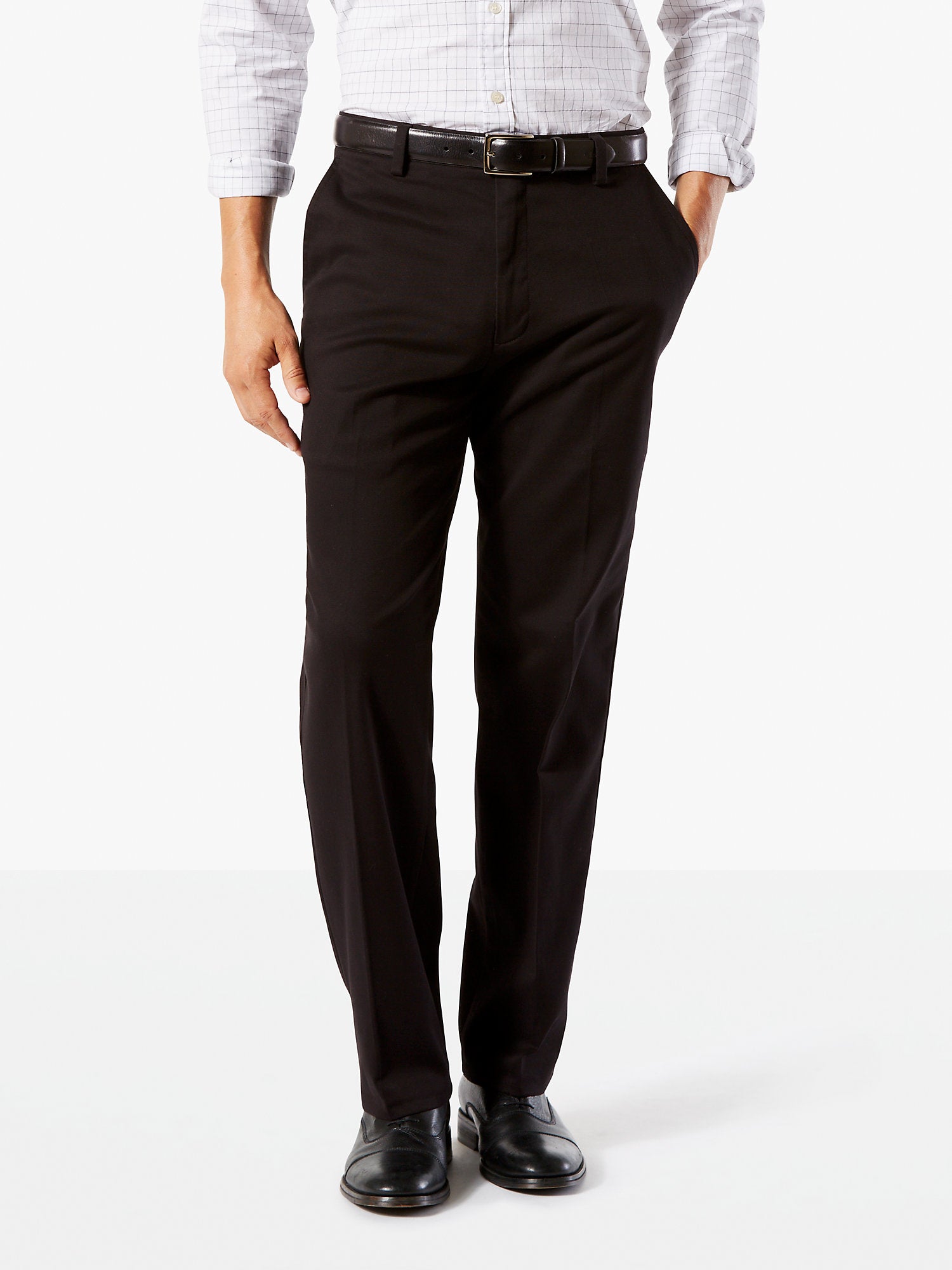 Dockers Mens Easy Stretch Classic Fit Pants Black 42 x 30
