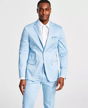 Calvin Klein Men's Slim Fit Cotton Suit Jacket Light Blue 38S