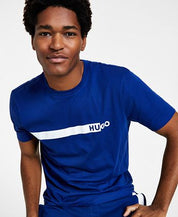 HUGO by Hugo Boss Men's Dierro Short-Sleeve Crewneck Logo T-Shirt Blue Small