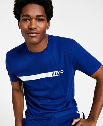 HUGO by Hugo Boss Men's Dierro Short-Sleeve Crewneck Logo T-Shirt Blue XXL