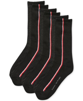 Tommy Hilfiger Men's 6Pk. Athletic Crew Socks Black OSFA
