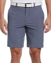 Pga Tour Men's Heathered Grid 9 Golf Shorts Grey  40 Reg
