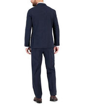 NAUTICA Mens Modern-Fit Bi-Stretch Suit 42R / 38 x 32 Navy Blue Check