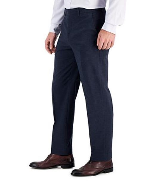NAUTICA Mens Modern-Fit Bi-Stretch Suit 42R / 38 x 32 Navy Blue Check