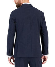 NAUTICA Mens Modern-Fit Bi-Stretch Suit 46R / 41 x 32 Navy Blue Check