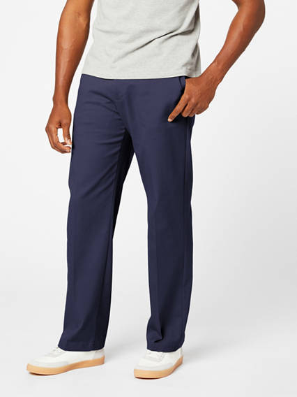 Dockers Mens Relaxed Fit Comfort Khaki Pants Navy 30 x 30