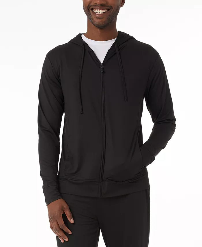 32 Degrees Men's Quick-Dry Stretch Hooded Sleep Jacket - Black - Large Hoodie
