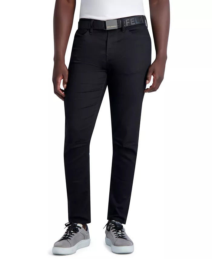 KARL LAGERFELD PARIS Men's Slim-Fit Stretch Pants 34 x 30 Black