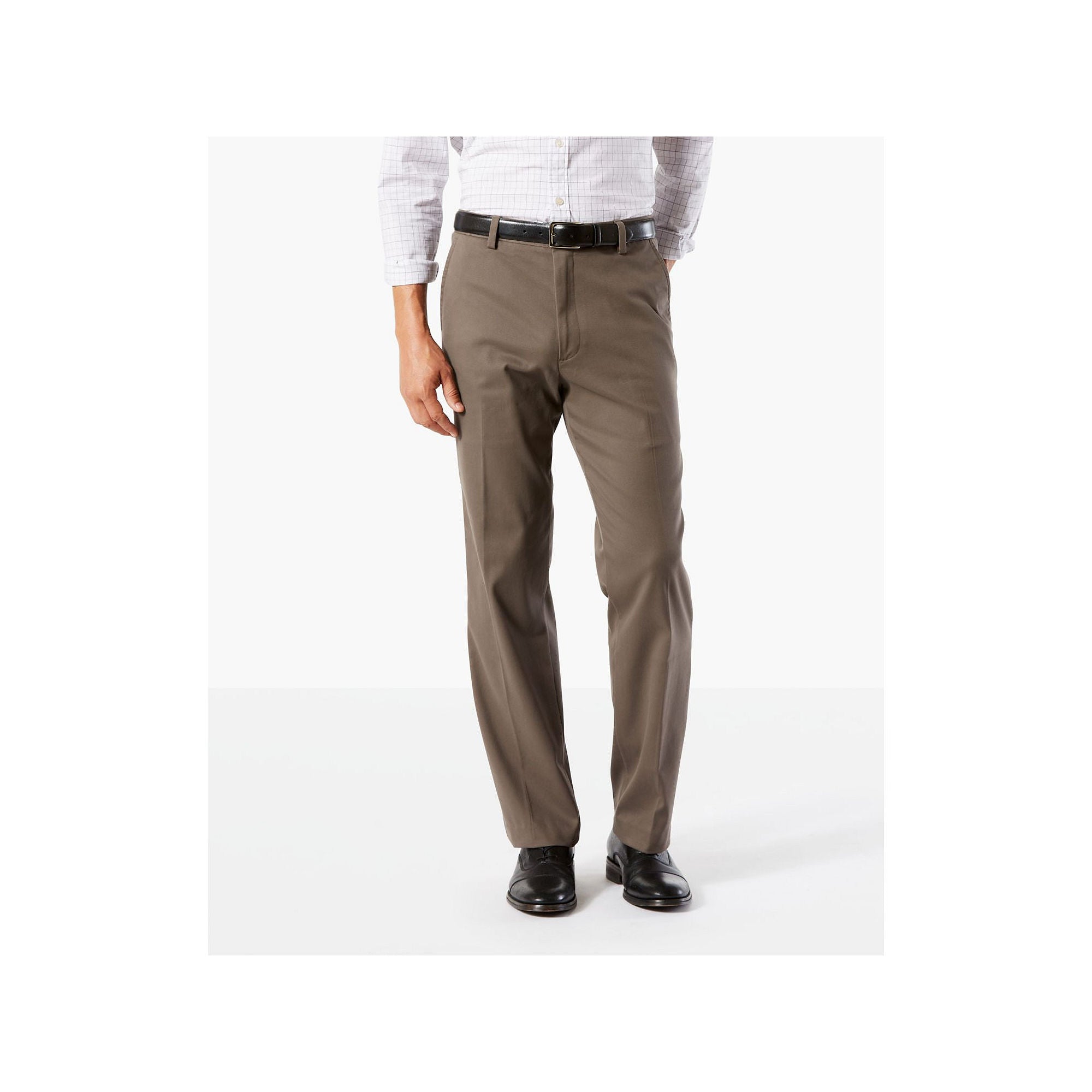 Dockers Mens Classic Fit Flat Front Easy Khaki Dress Pant Brown 40 x 32