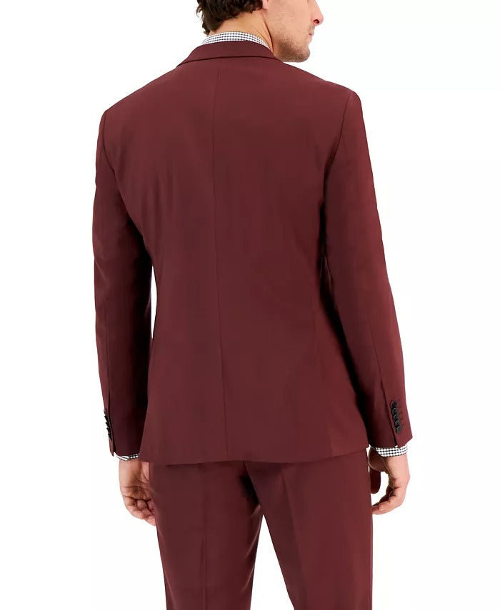 Hugo Boss Men's Modern-Fit Burgundy Suit Jacket 46R