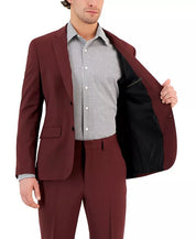 Hugo Boss Men's Modern-Fit Burgundy Suit Jacket 46R