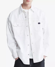 Calvin Klein Mens Denim Work Shirt Jean Jacket Snow White XL