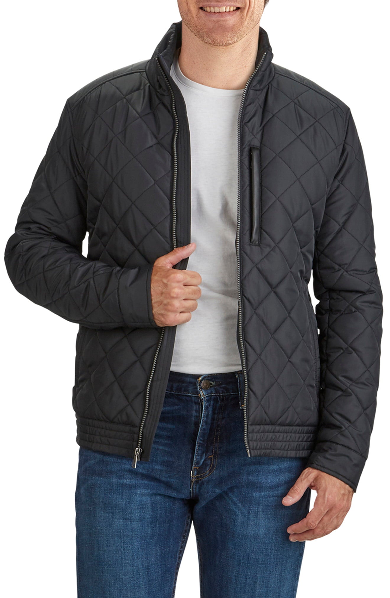 Cole Haan Men's Diamond Quilt Jacket Xl Black