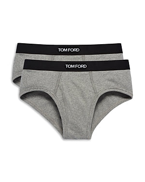 Tom Ford Mens 2 Pack Regular fit Briefs Underwear XL Grey Solid