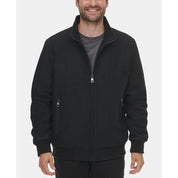 Calvin Klein Men's Wool Bomber Jacket Coat Knit Trim Black Small