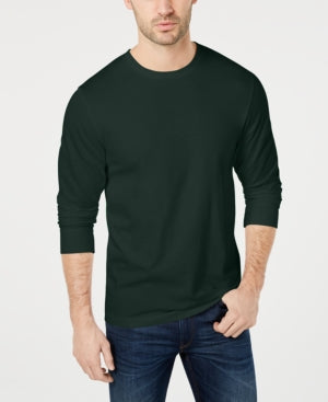 Club Room Men's Long Sleeve Crewneck T Shirt Pine Grove Green Small