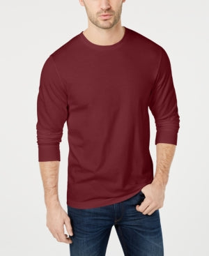 Club Room Men's Red Plum Long Sleeve T Shirt Large
