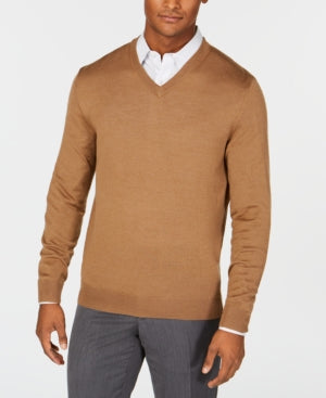 Club Room Men's Regular-Fit 1/4 Zip Sweater Fawn Heather Brown Large