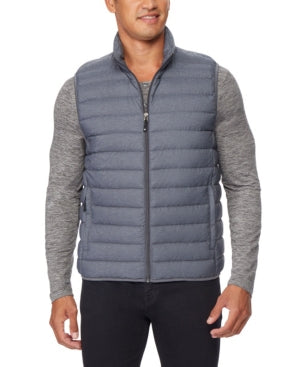 32 Degrees Men's Down Packable Shadow Vest Small Grey Melange