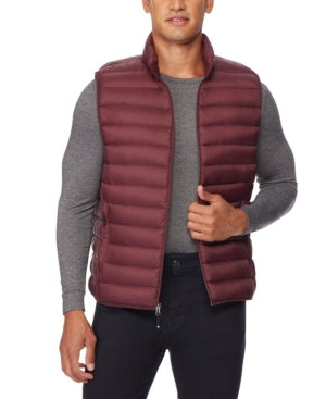 32 Degrees Men's Down Packable Vest Jacket Wine Small