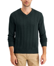 Club Room Men's V Neck Sweater Pine Grove Green Large